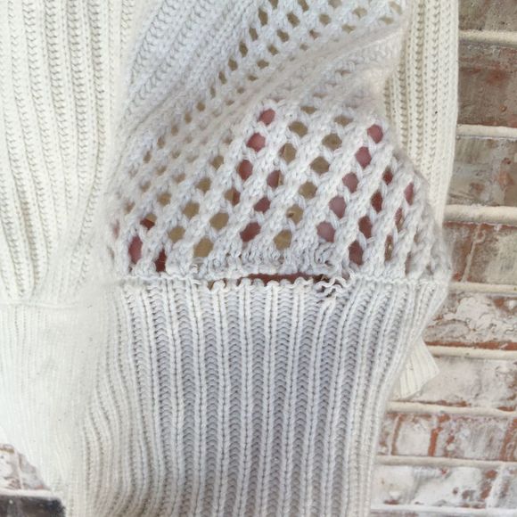 *flaw Rag & Bone Cashmere Athena Sweater Cream M - Picture 7 of 8